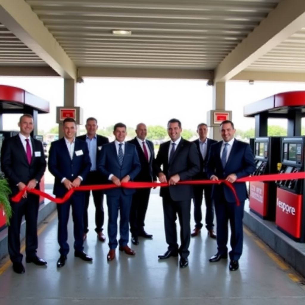 Inauguración de una nueva estación de servicio